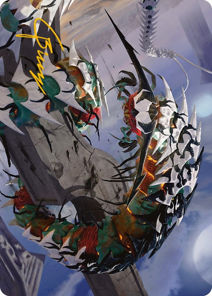 Atraxa's Skitterfang Art Card (Gold-Stamped Signature) [Phyrexia: All Will Be One Art Series] MTG Single Magic: The Gathering  | Multizone: Comics And Games