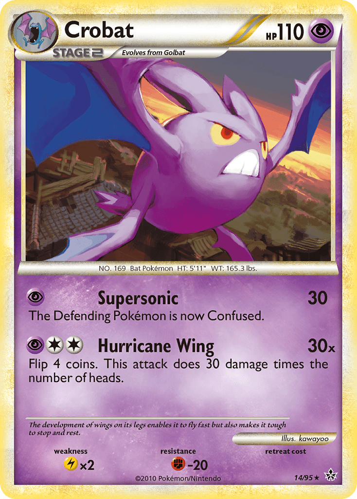 Crobat (14/95) [HeartGold & SoulSilver: Unleashed] Pokemon Single Pokémon  | Multizone: Comics And Games