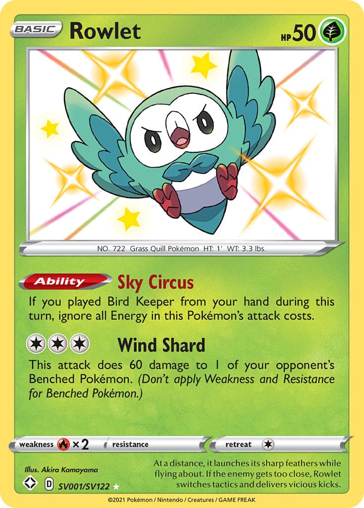 Rowlet (SV001/SV122) [Sword & Shield: Shining Fates] Pokemon Single Pokémon  | Multizone: Comics And Games
