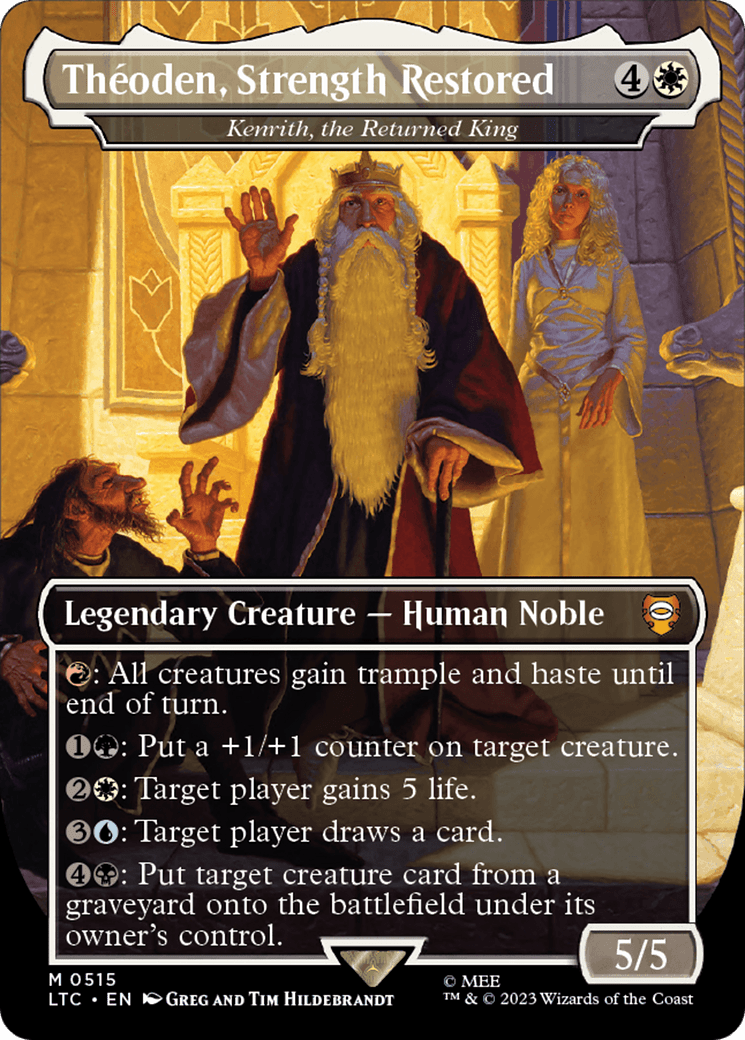 Theoden, Strength Restored - Kenrith, the Returned King (Borderless) [The Lord of the Rings: Tales of Middle-Earth Commander] MTG Single Magic: The Gathering  | Multizone: Comics And Games