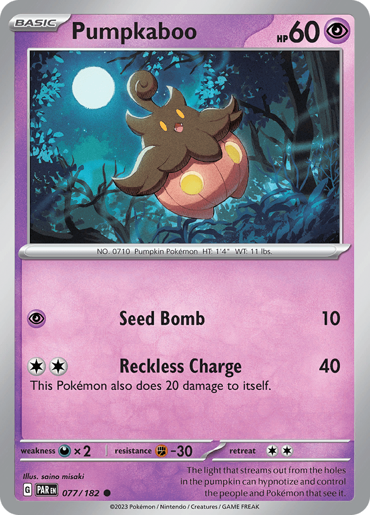 Pumpkaboo (077/182) [Scarlet & Violet: Paradox Rift] Pokemon Single Pokémon  | Multizone: Comics And Games