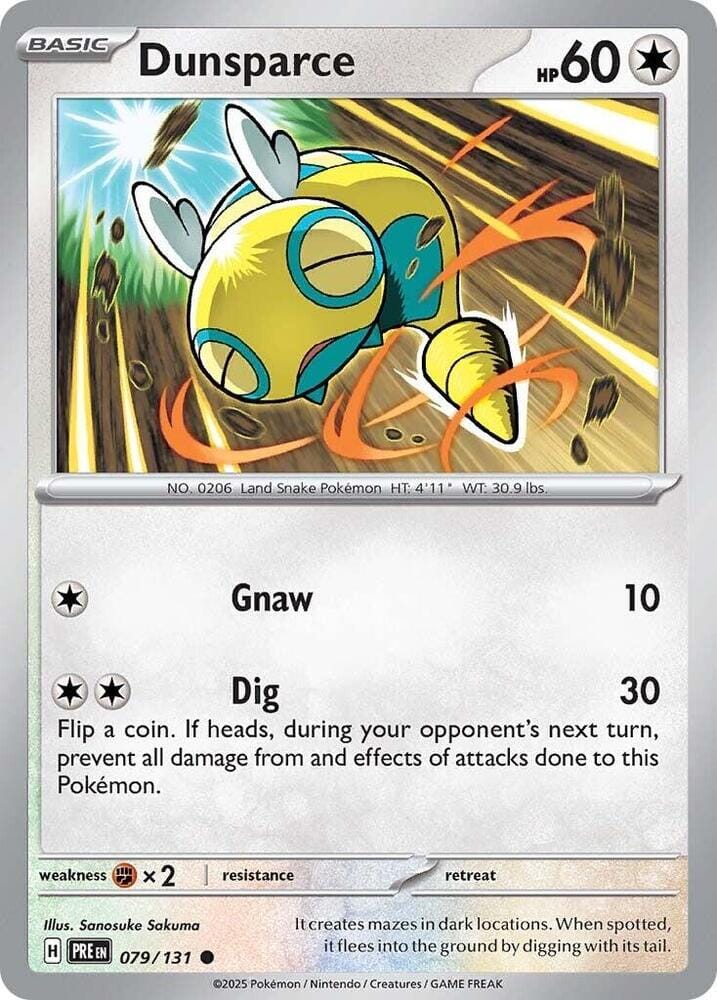 Dunsparce (079/131) [Scarlet & Violet: Prismatic Evolutions] Pokemon Single Pokémon  | Multizone: Comics And Games