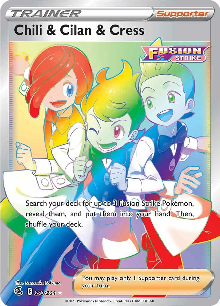 Chili & Cilan & Cress (273/264) [Sword & Shield: Fusion Strike] Pokemon Single Pokémon  | Multizone: Comics And Games