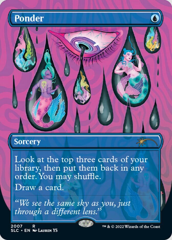 Ponder (Borderless) [Secret Lair Countdown Kit] MTG Single Magic: The Gathering  | Multizone: Comics And Games