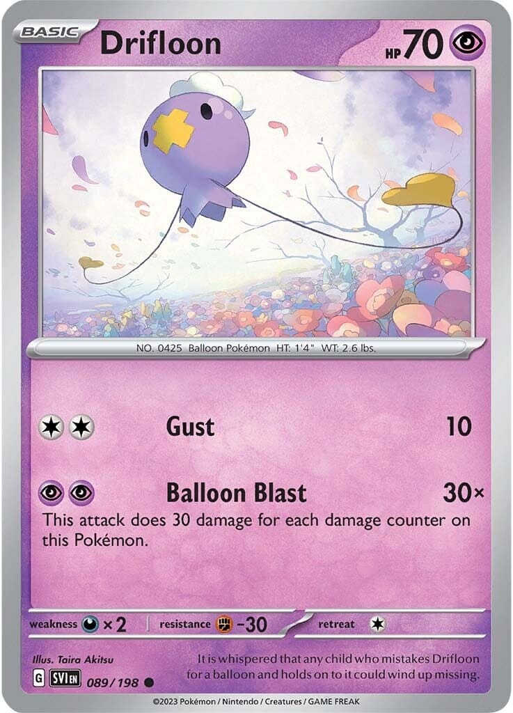 Drifloon (089/198) [Scarlet & Violet: Base Set] Pokemon Single Pokémon  | Multizone: Comics And Games