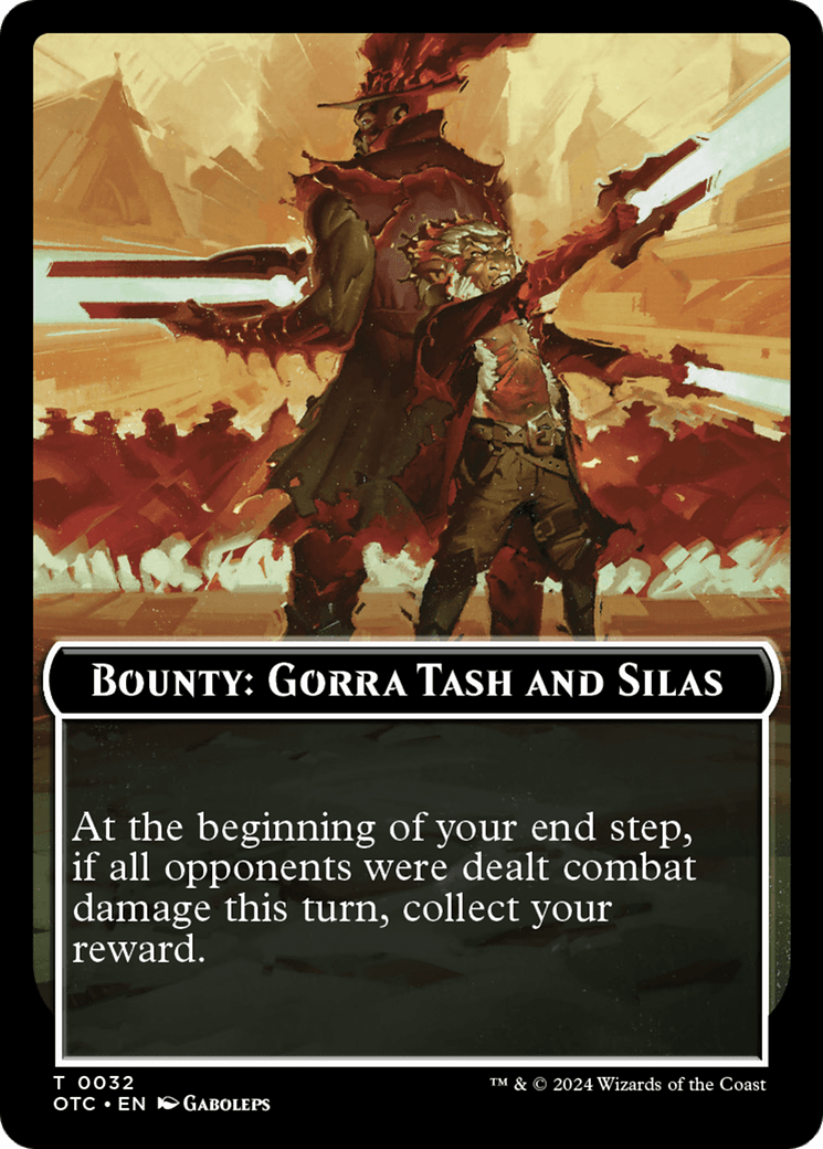 Bounty: Gorra Tash and Silas // Bounty Rules Double-Sided Token [Outlaws of Thunder Junction Commander Tokens] MTG Single Magic: The Gathering  | Multizone: Comics And Games