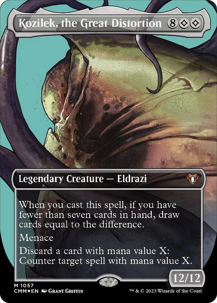 Kozilek, the Great Distortion (Borderless Textured Foil Frame Break) [Commander Masters] MTG Single Magic: The Gathering  | Multizone: Comics And Games