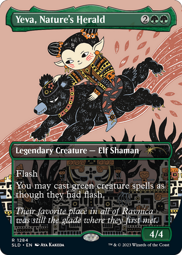 Yeva, Nature's Herald (Borderless) [Secret Lair Drop Series] MTG Single Magic: The Gathering  | Multizone: Comics And Games