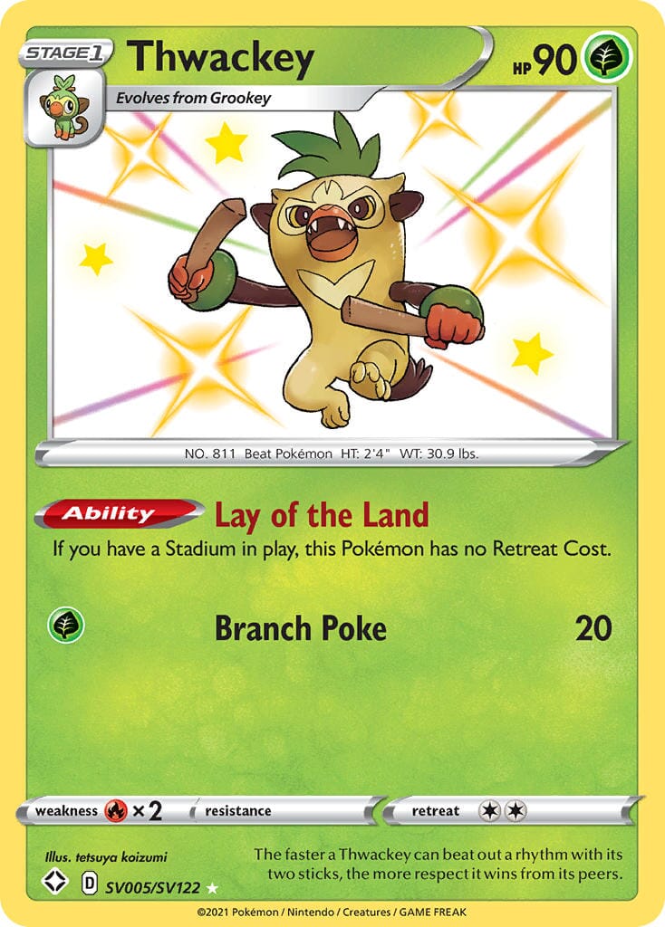 Thwackey (SV005/SV122) [Sword & Shield: Shining Fates] Pokemon Single Pokémon  | Multizone: Comics And Games