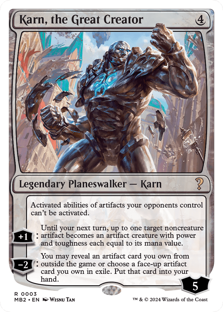 Karn, the Great Creator (White Border) [Mystery Booster 2] MTG Single Magic: The Gathering  | Multizone: Comics And Games