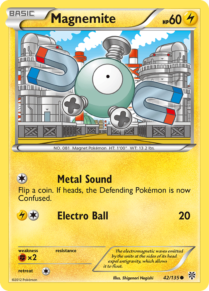Magnemite (42/135) [Black & White: Plasma Storm] Pokemon Single Pokémon  | Multizone: Comics And Games