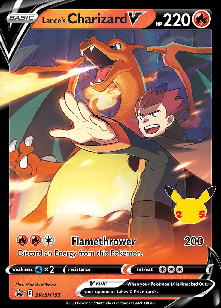 Lance's Charizard V (SWSH133) (Jumbo Card) [Sword & Shield: Black Star Promos] Pokemon Single Pokémon  | Multizone: Comics And Games