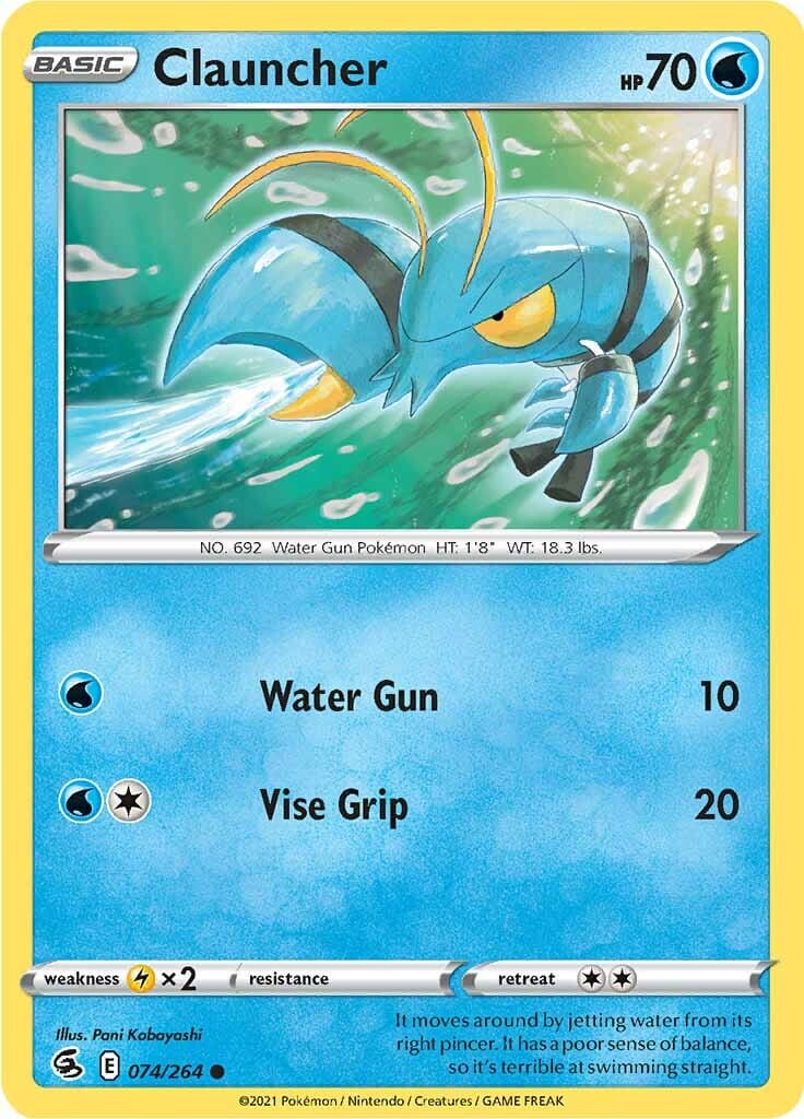 Clauncher (074/264) [Sword & Shield: Fusion Strike] Pokemon Single Pokémon  | Multizone: Comics And Games