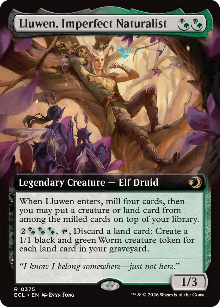 Lluwen, Imperfect Naturalist (Extended Art) [Lorwyn Eclipsed] MTG Single Magic: The Gathering  | Multizone: Comics And Games
