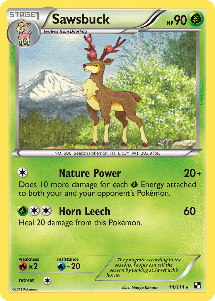 Sawsbuck (14/114) [Black & White: Base Set] Pokemon Single Pokémon  | Multizone: Comics And Games
