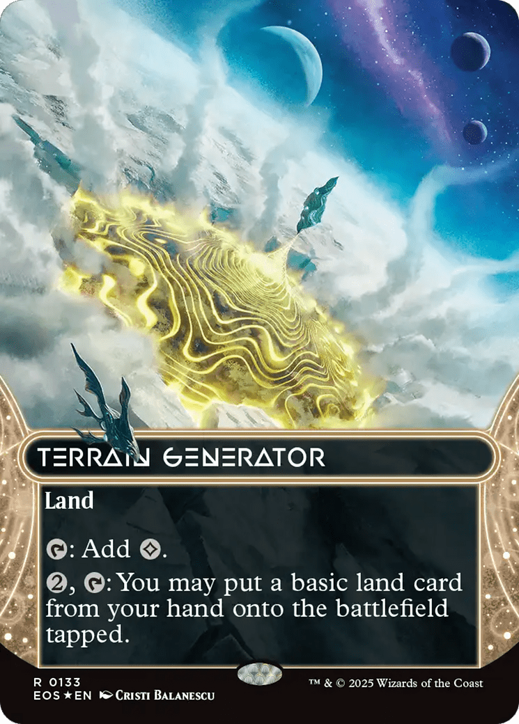 Terrain Generator (0133) (Borderless) (Galaxy Foil) [Edge of Eternities: Stellar Sights] MTG Single Magic: The Gathering  | Multizone: Comics And Games