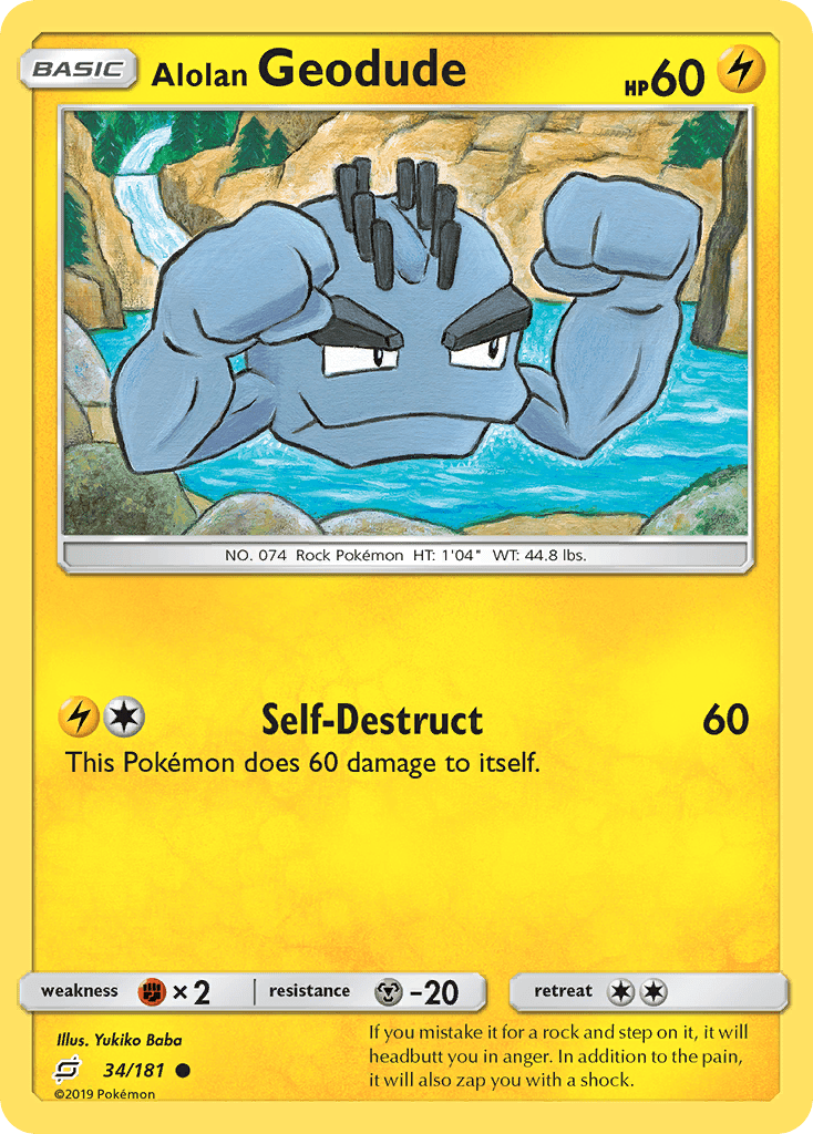 Alolan Geodude (34/181) [Sun & Moon: Team Up] Pokemon Single Pokémon  | Multizone: Comics And Games