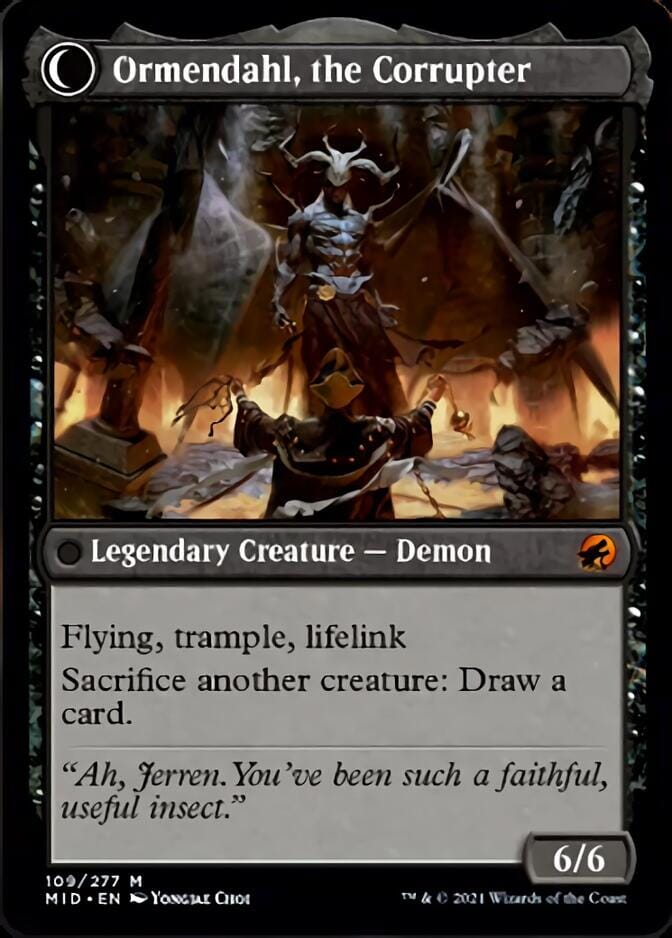 Jerren, Corrupted Bishop // Ormendahl, the Corrupted [Innistrad: Midnight Hunt] MTG Single Magic: The Gathering  | Multizone: Comics And Games