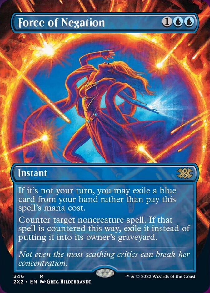 Force of Negation (Borderless Alternate Art) [Double Masters 2022] MTG Single Magic: The Gathering  | Multizone: Comics And Games