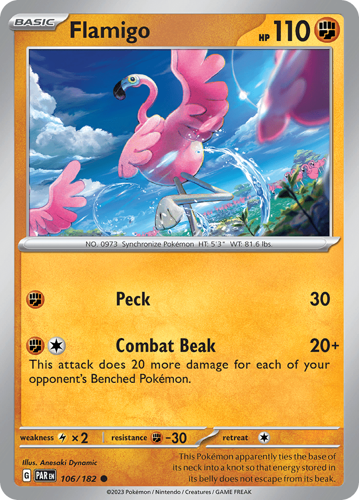 Flamigo (106/182) [Scarlet & Violet: Paradox Rift] Pokemon Single Pokémon  | Multizone: Comics And Games