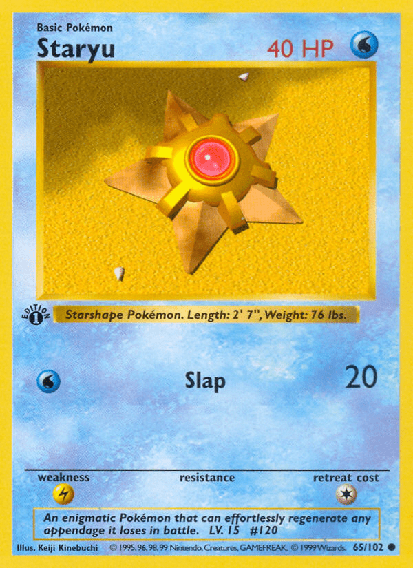 Staryu (65/102) (Shadowless) [Base Set 1st Edition] Pokemon Single Pokémon  | Multizone: Comics And Games