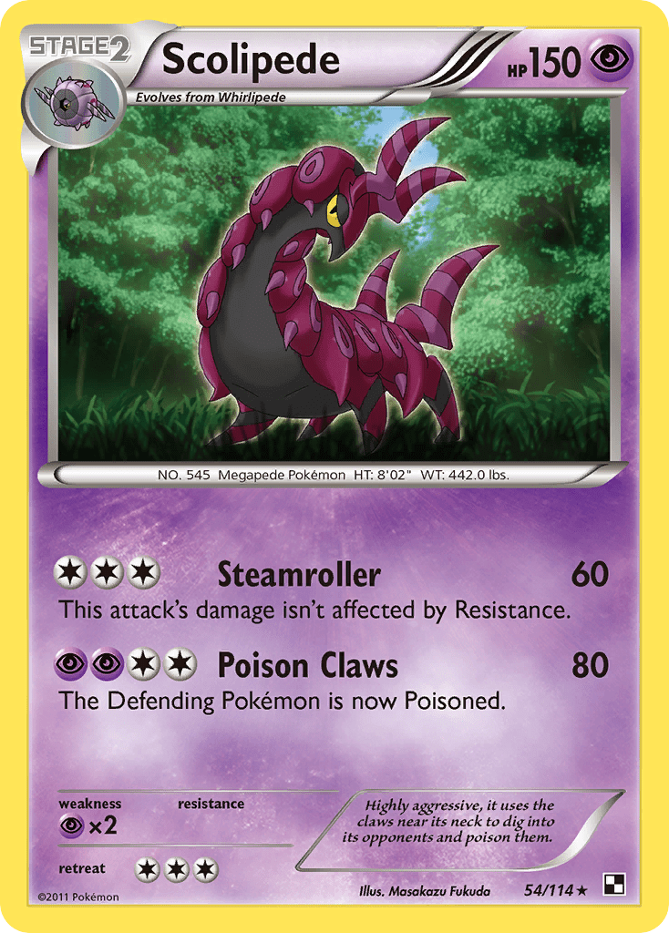 Scolipede (54/114) [Black & White: Base Set] Pokemon Single Pokémon  | Multizone: Comics And Games