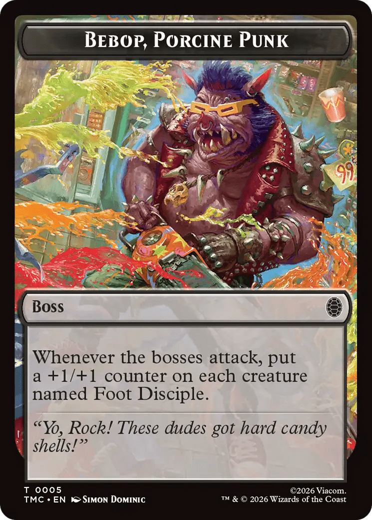 Bebop, Porcine Punk [Teenage Mutant Ninja Turtles Commander Tokens] MTG Single Magic: The Gathering  | Multizone: Comics And Games