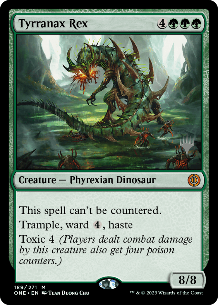 Tyrranax Rex (Promo Pack) [Phyrexia: All Will Be One Promos] MTG Single Magic: The Gathering  | Multizone: Comics And Games