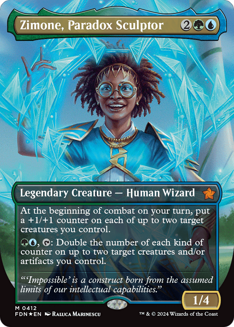 Zimone, Paradox Sculptor (Borderless) (Mana Foil) [Foundations] MTG Single Magic: The Gathering  | Multizone: Comics And Games