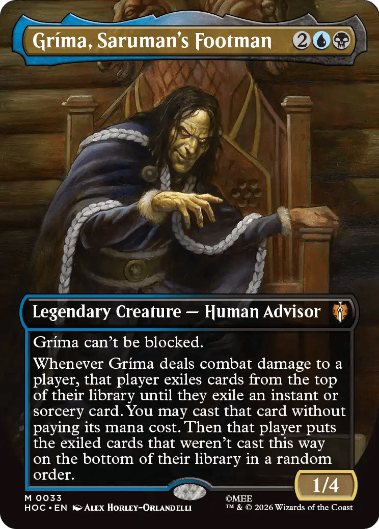 Grima, Saruman's Footman (Borderless) [The Hobbit: Eternal-Legal] MTG Single Magic: The Gathering  | Multizone: Comics And Games