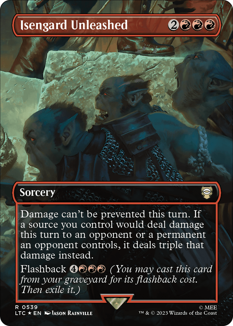 Isengard Unleashed (Borderless) (Surge Foil) [The Lord of the Rings: Tales of Middle-Earth Commander] MTG Single Magic: The Gathering  | Multizone: Comics And Games