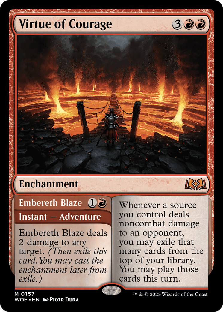 Virtue of Courage // Embereth Blaze [Wilds of Eldraine] MTG Single Magic: The Gathering  | Multizone: Comics And Games