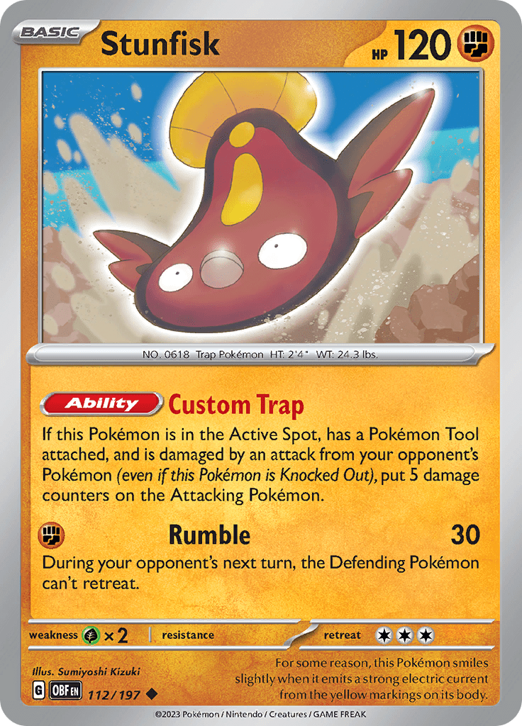 Stunfisk (112/197) [Scarlet & Violet: Obsidian Flames] Pokemon Single Pokémon  | Multizone: Comics And Games