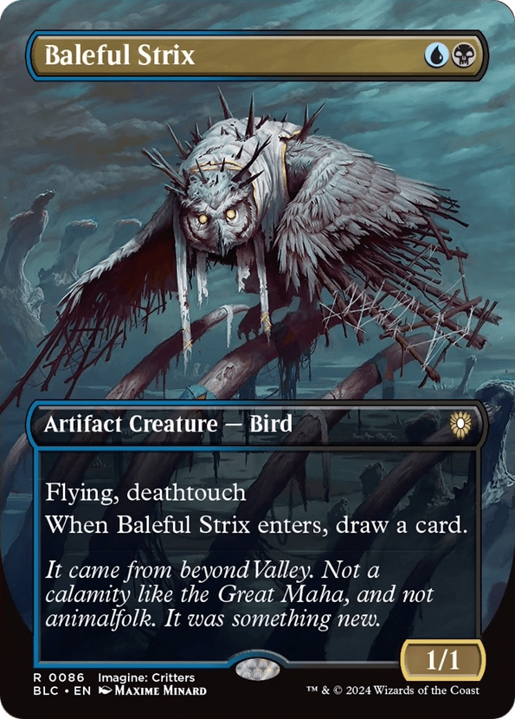 Baleful Strix (Borderless) [Bloomburrow Commander] MTG Single Magic: The Gathering  | Multizone: Comics And Games
