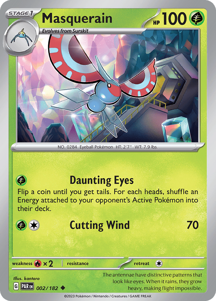 Masquerain (002/182) [Scarlet & Violet: Paradox Rift] Pokemon Single Pokémon  | Multizone: Comics And Games