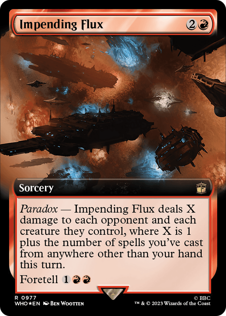 Impending Flux (Extended Art) (Surge Foil) [Doctor Who] MTG Single Magic: The Gathering  | Multizone: Comics And Games