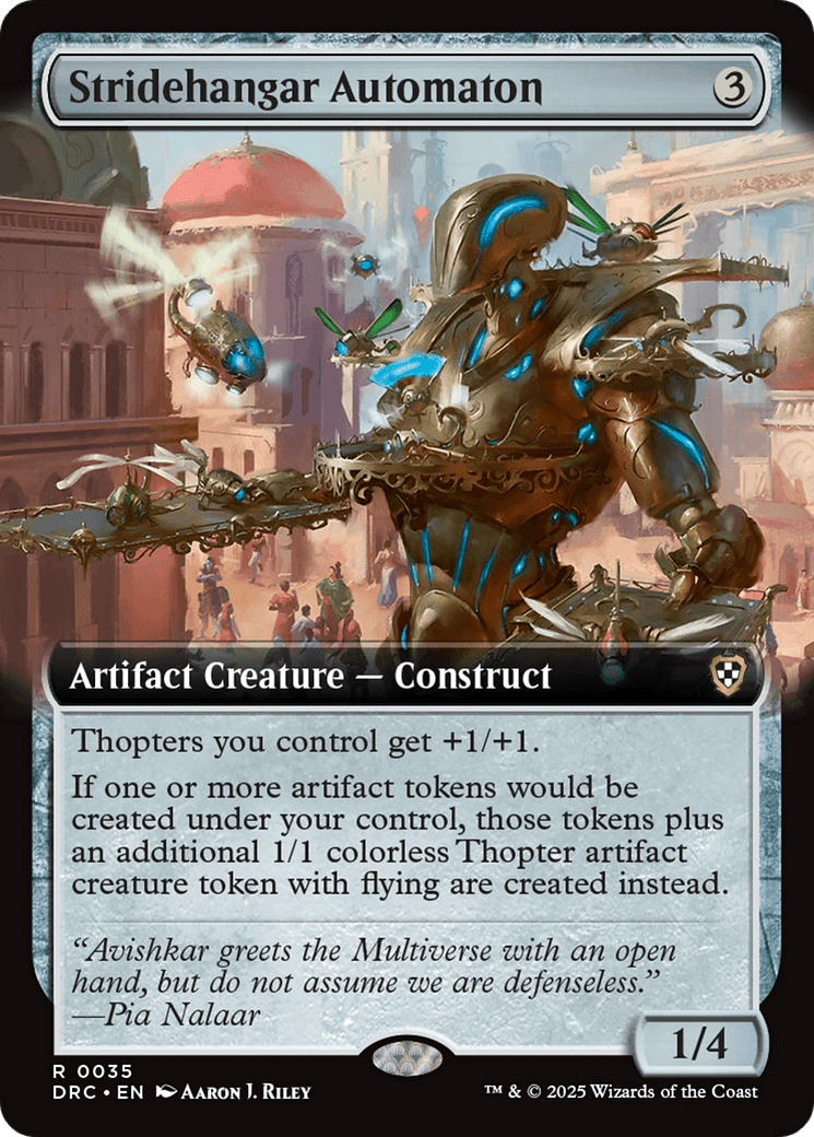 Stridehangar Automaton (Extended Art) [Aetherdrift Commander] MTG Single Magic: The Gathering  | Multizone: Comics And Games