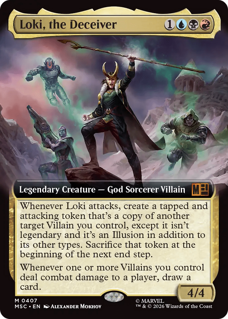 Loki, the Deceiver (Extended Art) [Marvel Super Heroes Commander] MTG Single Magic: The Gathering  | Multizone: Comics And Games