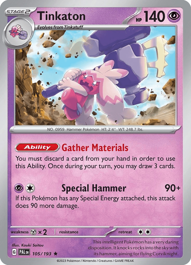 Tinkaton (105/193) (Theme Deck Exclusive) [Scarlet & Violet: Paldea Evolved] Pokemon Single Pokémon  | Multizone: Comics And Games