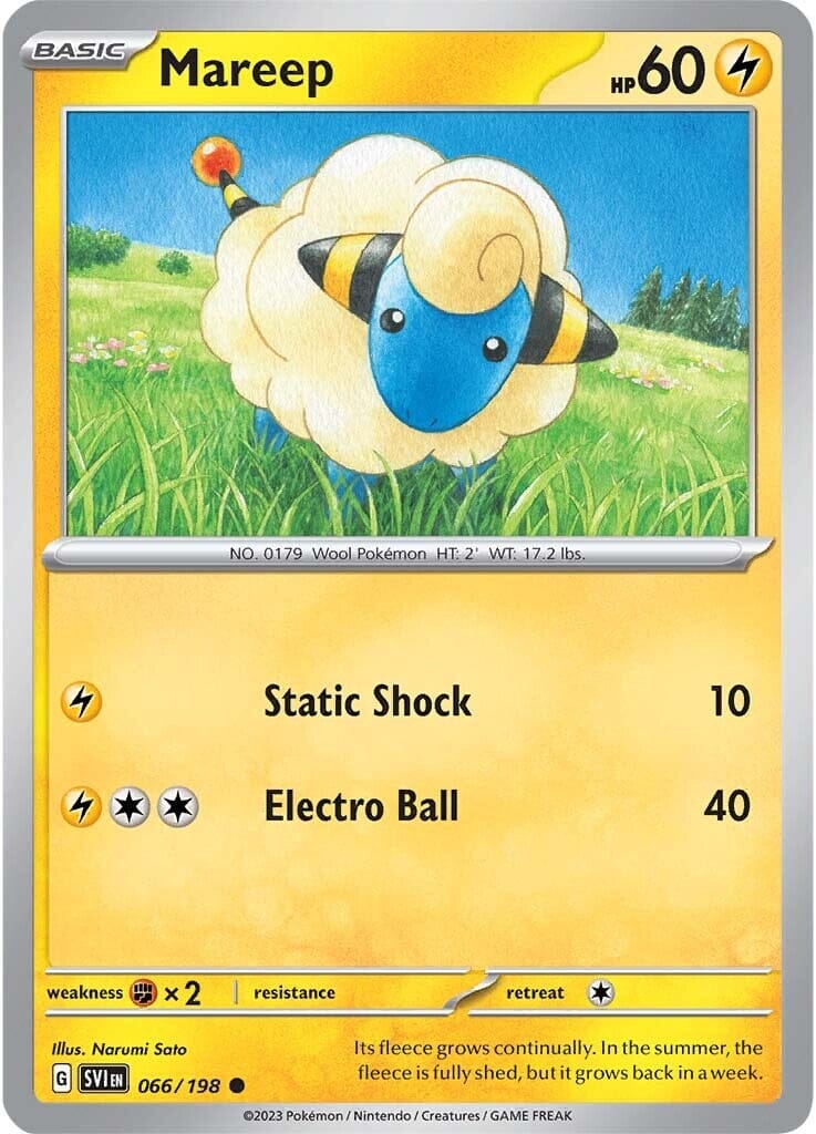 Mareep (066/198) [Scarlet & Violet: Base Set] Pokemon Single Pokémon  | Multizone: Comics And Games