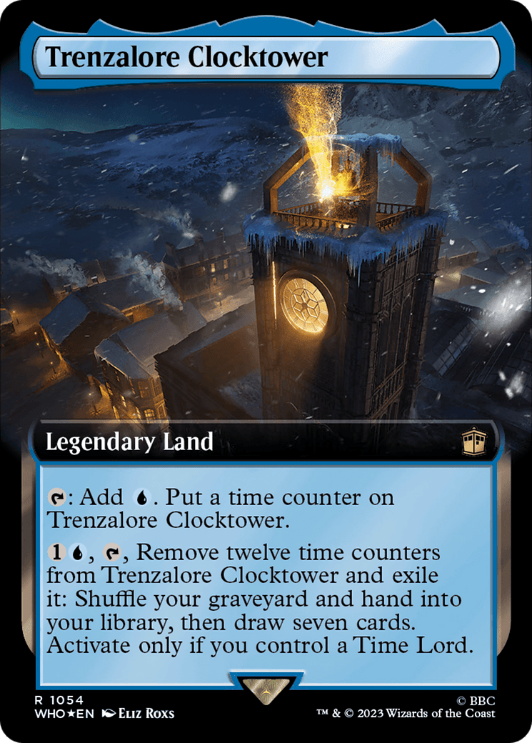 Trenzalore Clocktower (Extended Art) (Surge Foil) [Doctor Who] MTG Single Magic: The Gathering  | Multizone: Comics And Games