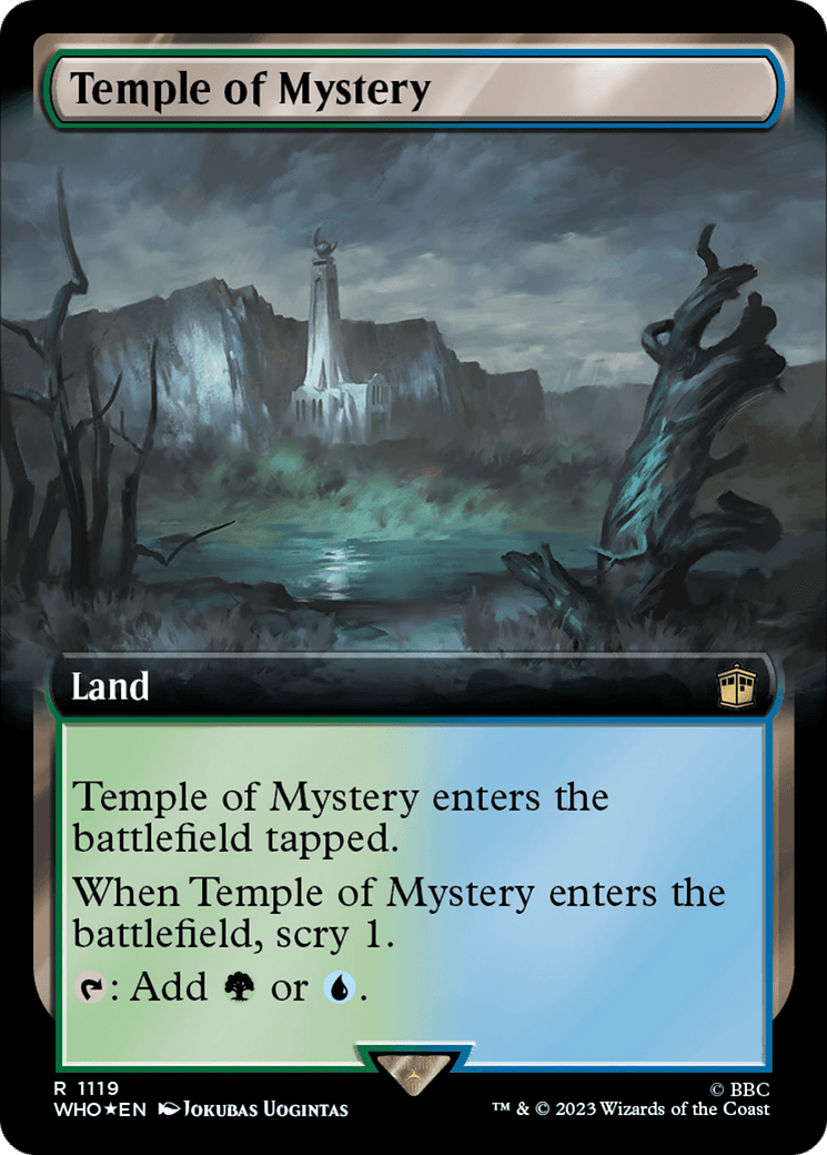 Temple of Mystery (Extended Art) (Surge Foil) [Doctor Who] MTG Single Magic: The Gathering  | Multizone: Comics And Games