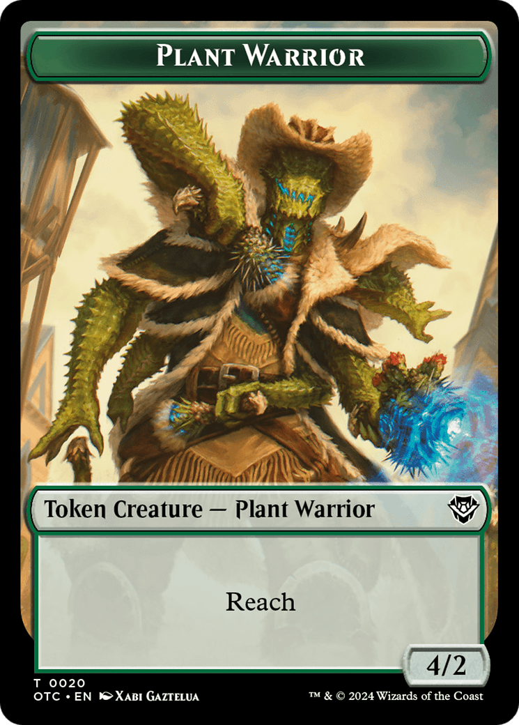 Plant Warrior // Treasure Double-Sided Token [Outlaws of Thunder Junction Commander Tokens] MTG Single Magic: The Gathering  | Multizone: Comics And Games