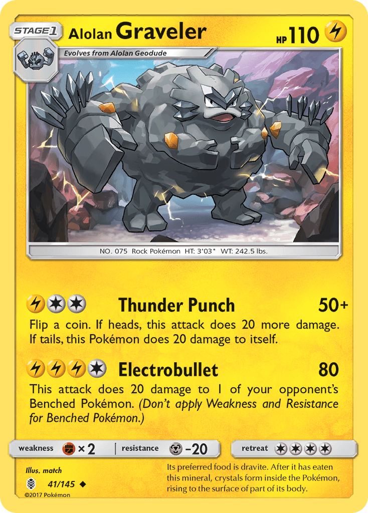 Alolan Graveler (41/145) [Sun & Moon: Guardians Rising] Pokemon Single Pokémon  | Multizone: Comics And Games