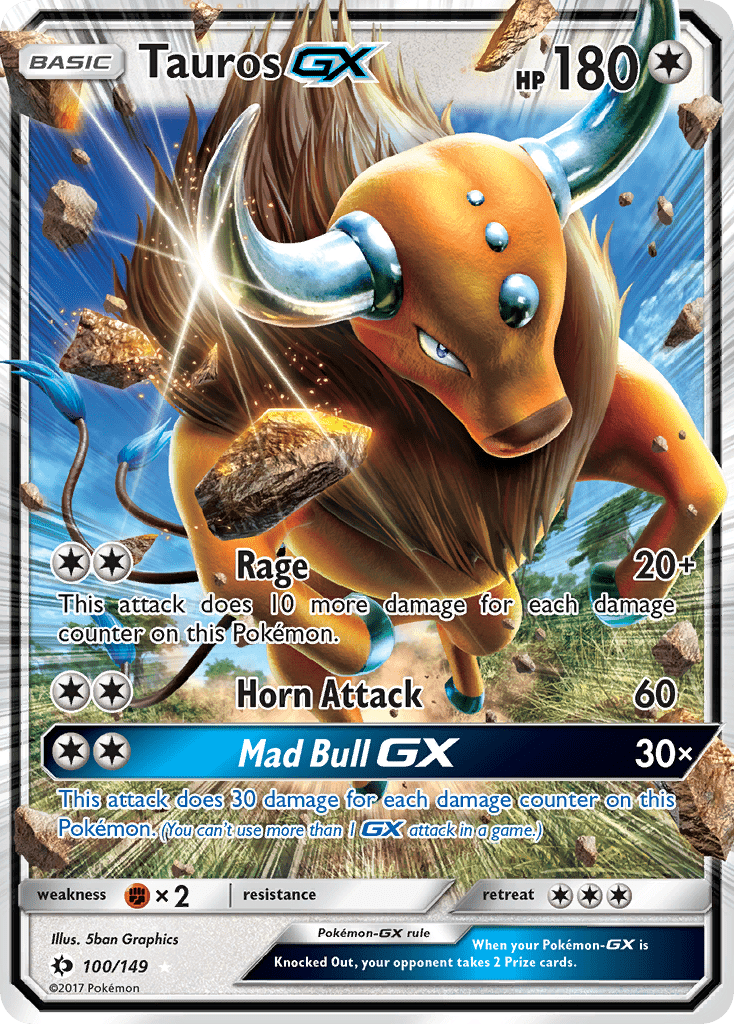 Tauros GX (100/149) [Sun & Moon: Base Set] Pokemon Single Pokémon  | Multizone: Comics And Games