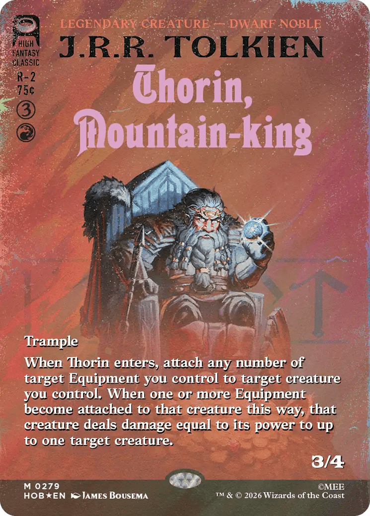 Thorin, Mountain-king (Borderless) (Surge Foil) [The Hobbit] MTG Single Magic: The Gathering  | Multizone: Comics And Games