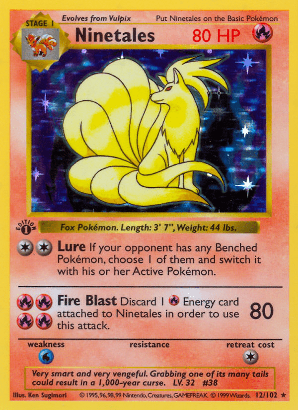Ninetales (12/102) (Shadowless) [Base Set 1st Edition] Pokemon Single Pokémon  | Multizone: Comics And Games