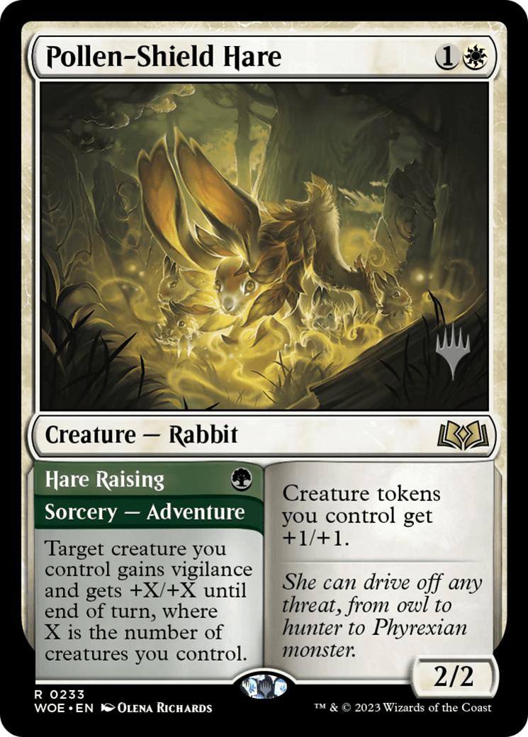 Pollen-Shield Hare // Hare Raising (Promo Pack) [Wilds of Eldraine Promos] MTG Single Magic: The Gathering  | Multizone: Comics And Games