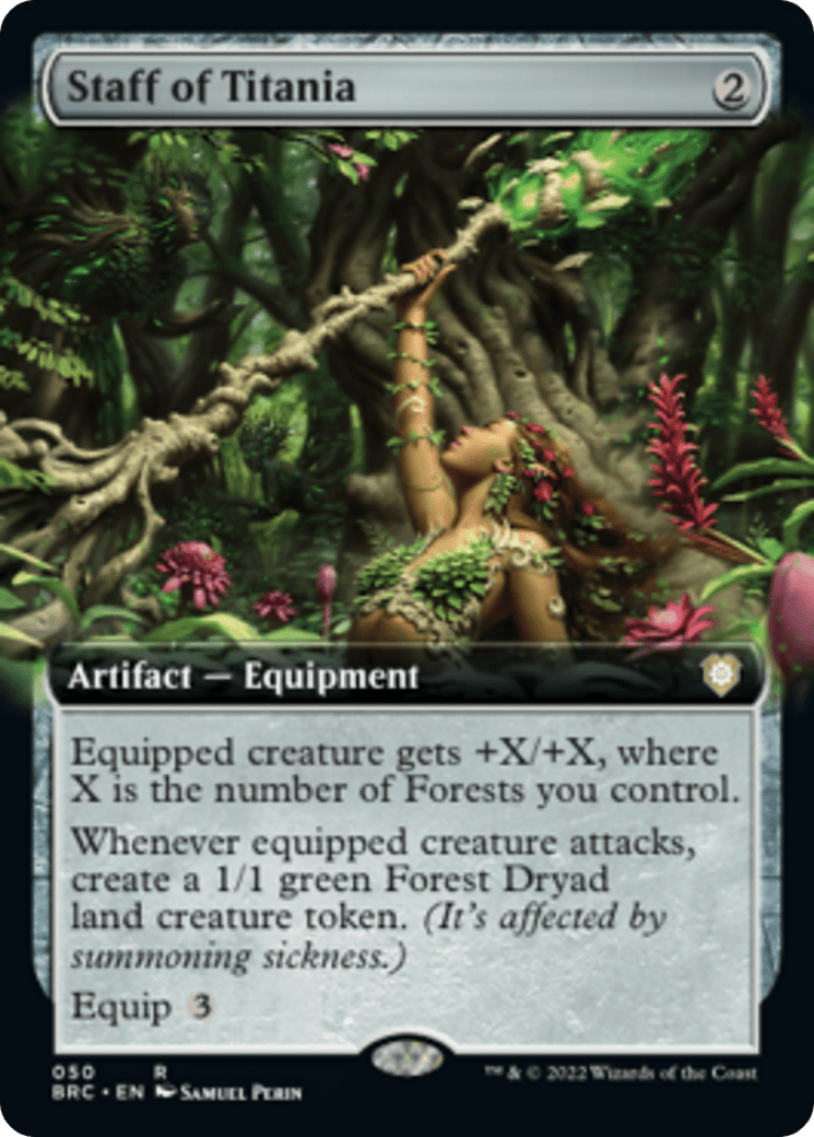 Staff of Titania (Extended Art) [The Brothers' War Commander] MTG Single Magic: The Gathering  | Multizone: Comics And Games