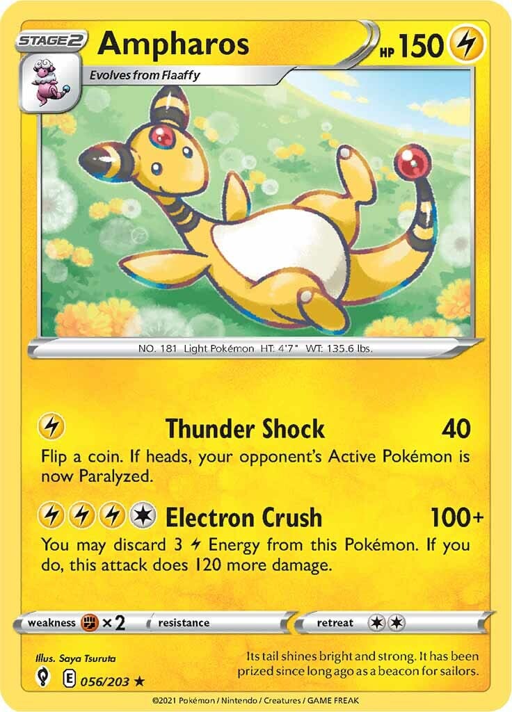 Ampharos (056/203) [Sword & Shield: Evolving Skies] Pokemon Single Pokémon  | Multizone: Comics And Games